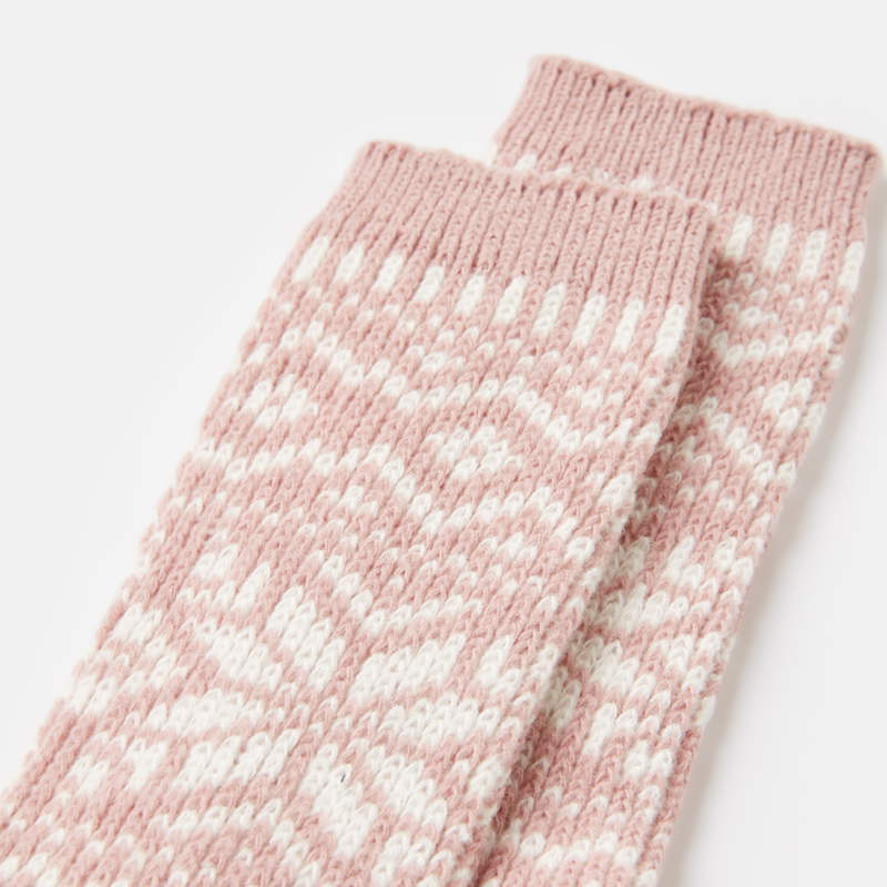 Joules Cosy Fairisle Socks - Pink-1